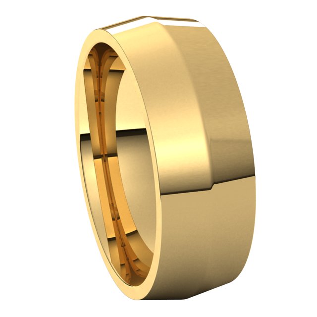 14K Yellow Gold 7 mm Knife Edge Comfort Fit Wedding Band 6