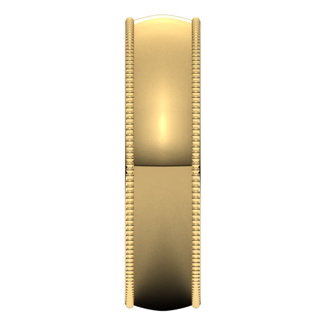 14K Yellow Gold 5 mm Milgrain Half Round Comfort Fit Light Wedding Band 4