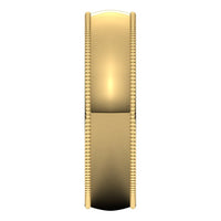 14K Yellow Gold 5 mm Milgrain Half Round Comfort Fit Light Wedding Band 4