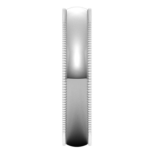 Platinum 4 mm Milgrain Half Round Comfort Fit Light Wedding Band 4