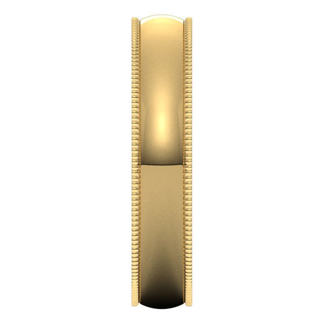 14K Yellow Gold 4 mm Milgrain Half Round Comfort Fit Light Wedding Band 4