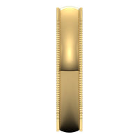 14K Yellow Gold 4 mm Milgrain Half Round Comfort Fit Light Wedding Band 4
