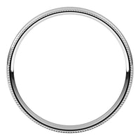 Sterling Silver 2.5 mm Milgrain Half Round Comfort Fit Light Wedding Band 2