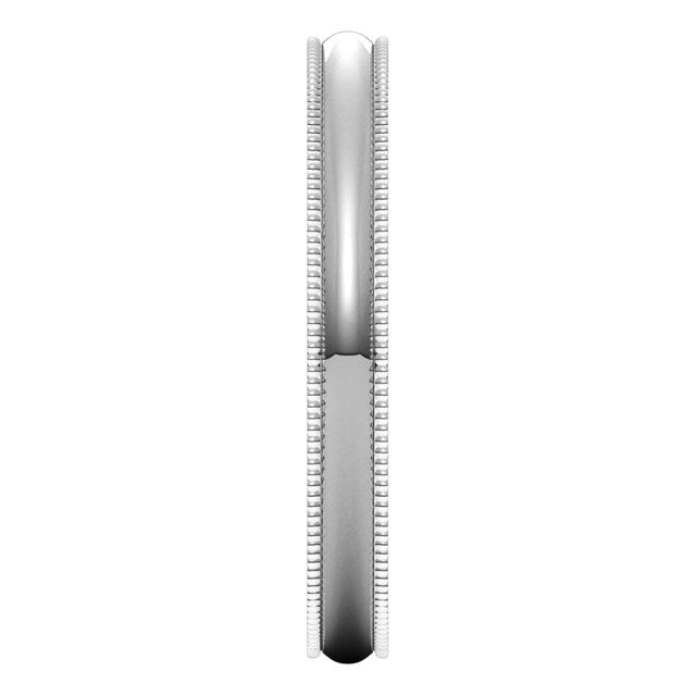 Platinum 2.5 mm Milgrain Half Round Comfort Fit Light Wedding Band 4