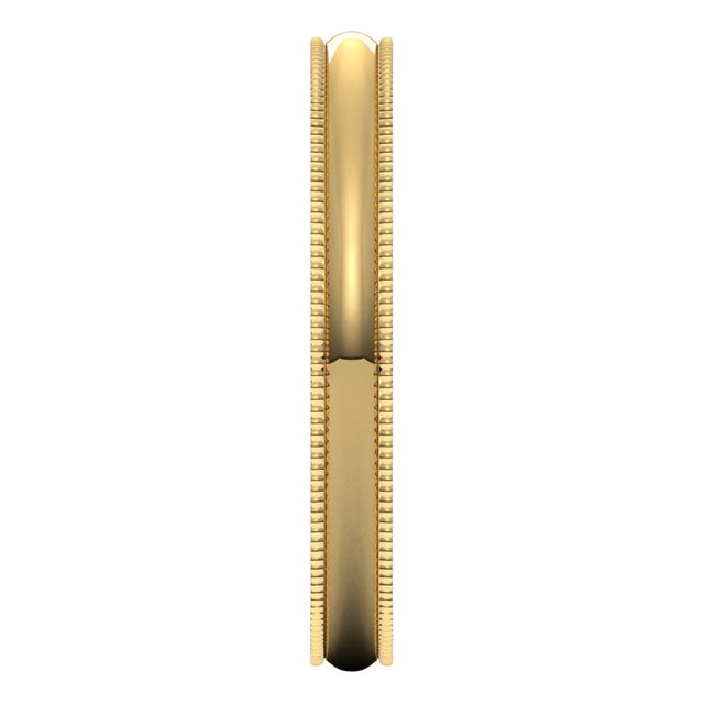 14K Yellow Gold 2.5 mm Milgrain Half Round Comfort Fit Light Wedding Band 4