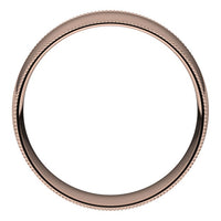 14K Rose Gold 7 mm Milgrain Half Round Comfort Fit Light Wedding Band 2