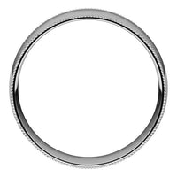 Platinum 6 mm Milgrain Half Round Comfort Fit Light Wedding Band 2