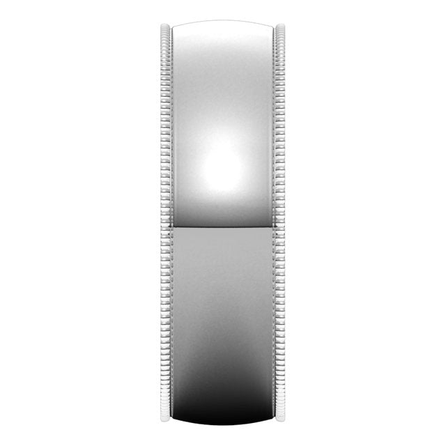 Platinum 6 mm Milgrain Half Round Comfort Fit Light Wedding Band 4