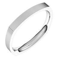 18K White Gold 2.5 mm Square Comfort Fit Wedding Band 1