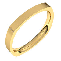 14K Yellow Gold 2.5 mm Square Comfort Fit Wedding Band 1