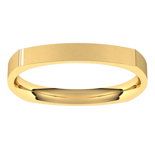 14K Yellow Gold 2.5 mm Square Comfort Fit Wedding Band 3