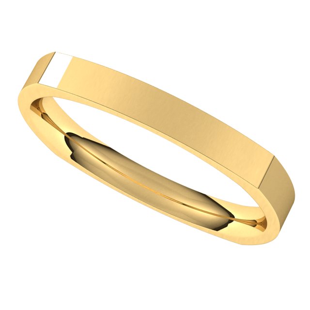 14K Yellow Gold 2.5 mm Square Comfort Fit Wedding Band 5