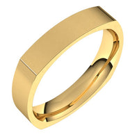 18K Yellow Gold 4 mm Square Comfort Fit Wedding Band 1