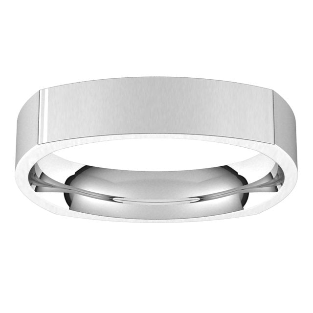 Platinum 4 mm Square Comfort Fit Wedding Band 3