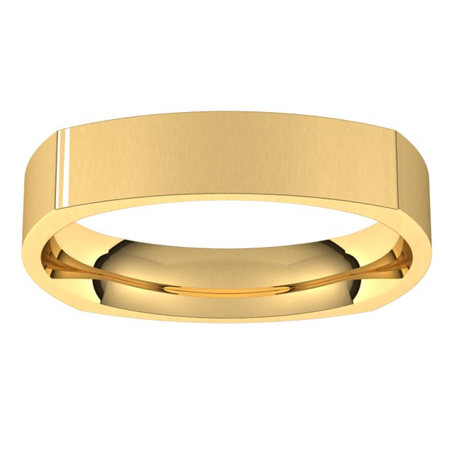 18K Yellow Gold 4 mm Square Comfort Fit Wedding Band 3