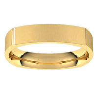 18K Yellow Gold 4 mm Square Comfort Fit Wedding Band 3