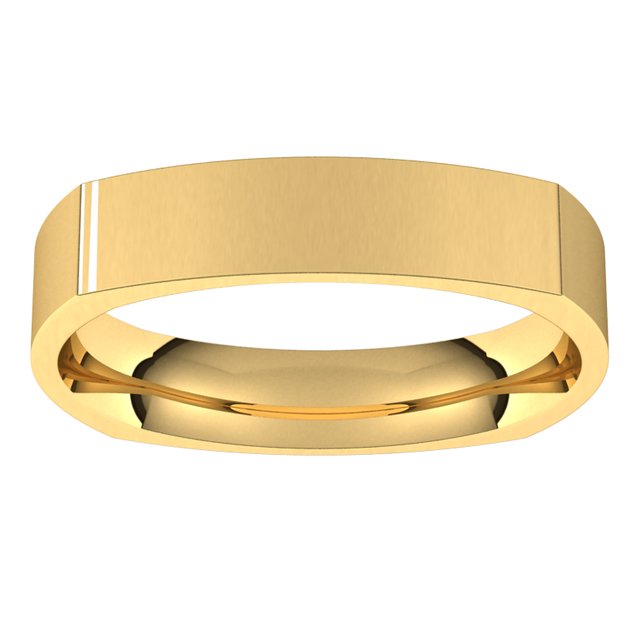 14K Yellow Gold 4 mm Square Comfort Fit Wedding Band 3