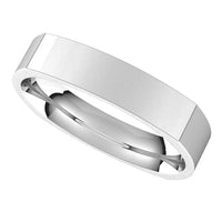 10K White Gold 4 mm Square Comfort Fit Wedding Band 5