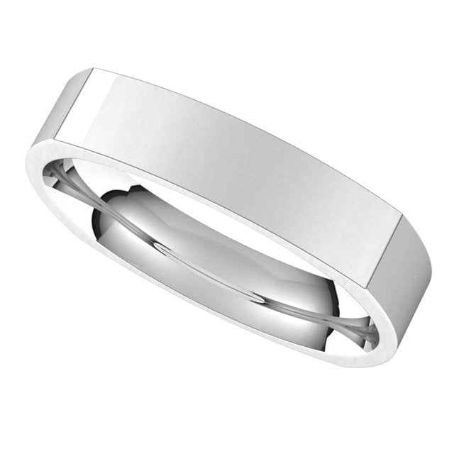 Platinum 4 mm Square Comfort Fit Wedding Band 5