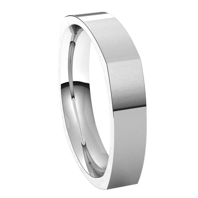 Platinum 4 mm Square Comfort Fit Wedding Band 6