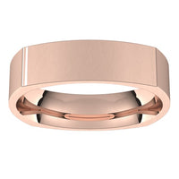 14K Rose Gold 5 mm Square Comfort Fit Wedding Band 3