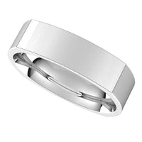 14K White Gold 5 mm Square Comfort Fit Wedding Band 5