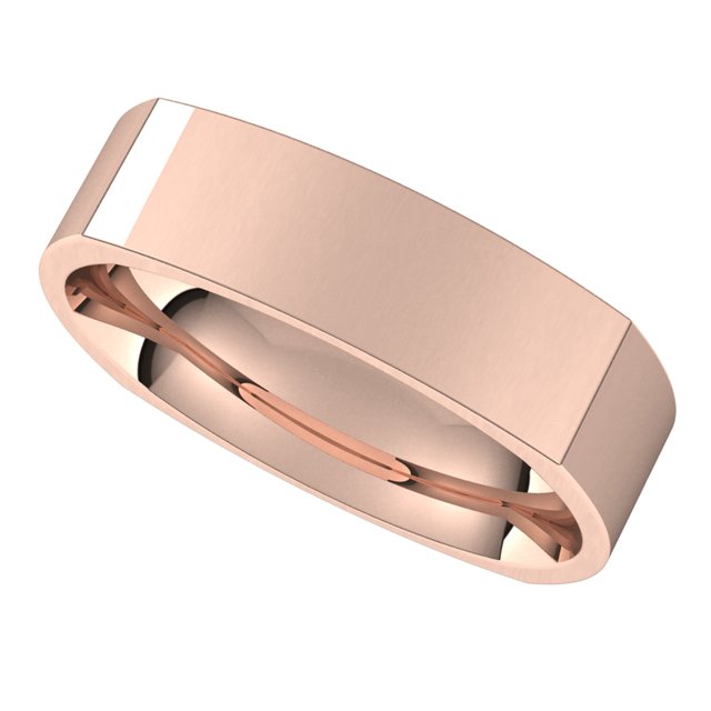 14K Rose Gold 5 mm Square Comfort Fit Wedding Band 5