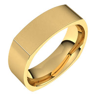 14K Yellow Gold 6 mm Square Comfort Fit Wedding Band 1