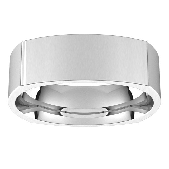 10K White Gold 6 mm Square Comfort Fit Wedding Band 3