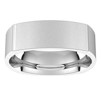 10K White Gold 6 mm Square Comfort Fit Wedding Band 3