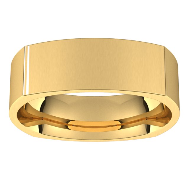 14K Yellow Gold 6 mm Square Comfort Fit Wedding Band 3