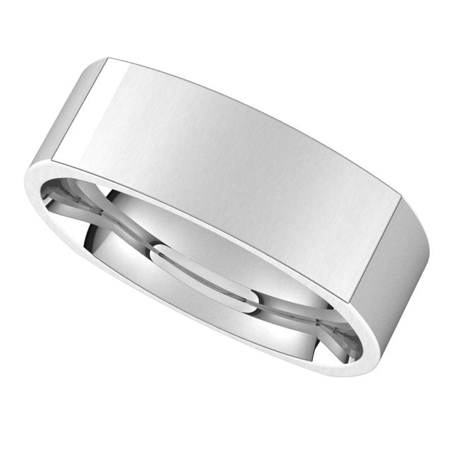 10K White Gold 6 mm Square Comfort Fit Wedding Band 5