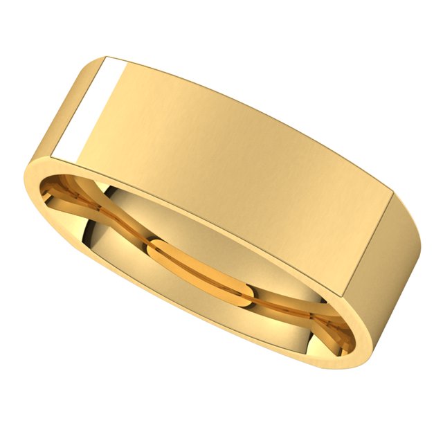 14K Yellow Gold 6 mm Square Comfort Fit Wedding Band 5