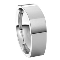 Sterling Silver 6 mm Square Comfort Fit Wedding Band 6