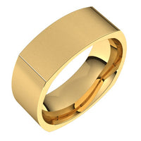 10K Yellow Gold 7 mm Square Comfort Fit Wedding Band 1