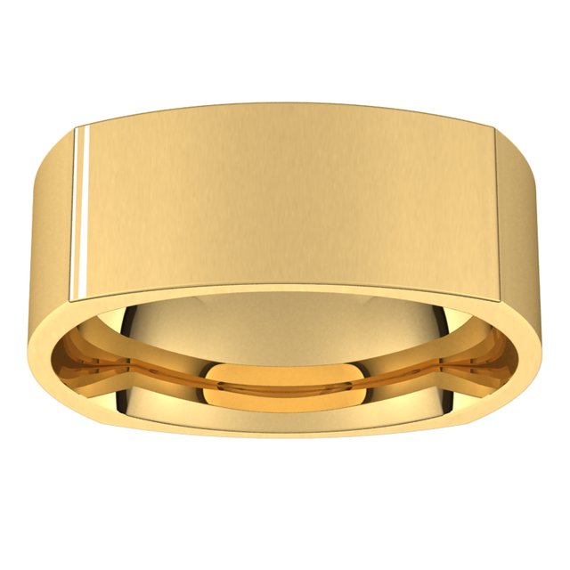 14K Yellow Gold 7 mm Square Comfort Fit Wedding Band 3