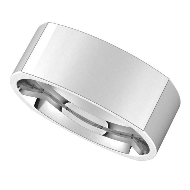 10K White Gold 7 mm Square Comfort Fit Wedding Band 5