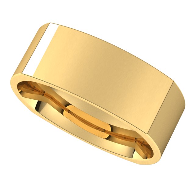 10K Yellow Gold 7 mm Square Comfort Fit Wedding Band 5