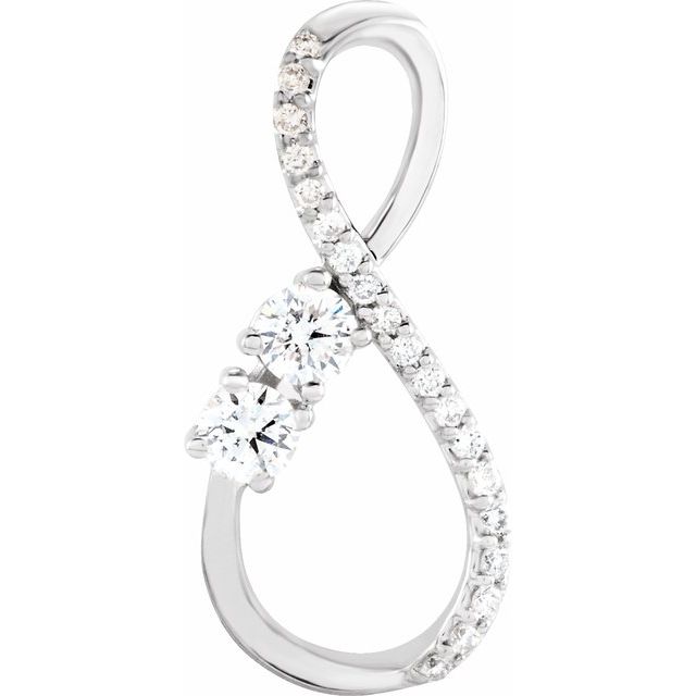 14K White 1/5 CTW Diamond Infinity-Inspired Pendant 1