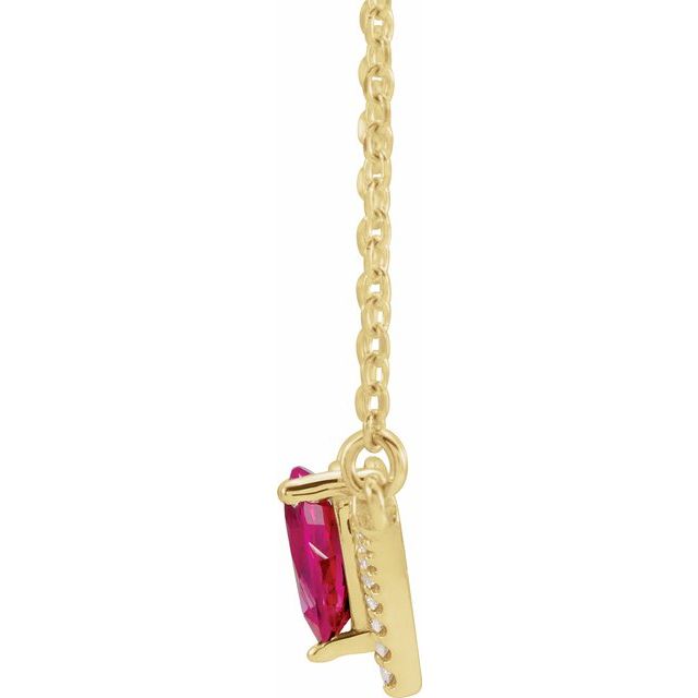 14K Yellow Ruby & .06 CTW Diamond 16" Necklace 2