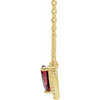 14K Yellow Mozambique Garnet & .06 CTW Diamond 16" Necklace 2