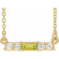 14K Yellow Peridot & 1/5 CTW Diamond 16" Necklace 1