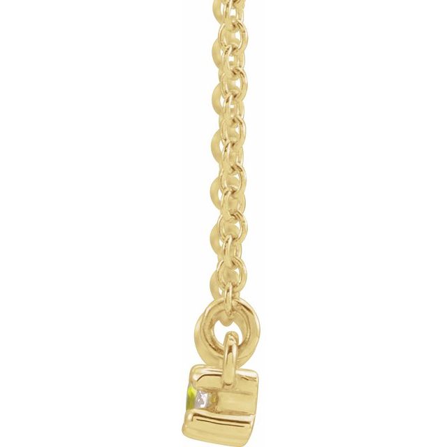 14K Yellow Peridot & 1/5 CTW Diamond 16" Necklace 2