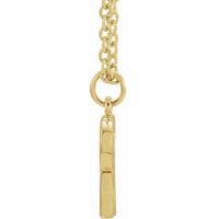 14K Yellow Gold Initial R Dangle 16" Necklace
