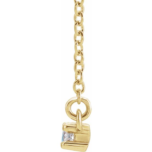 14K Yellow Aquamarine & 1/5 CTW Diamond 16" Necklace 2