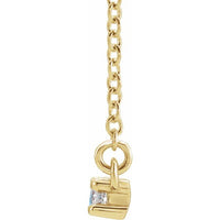 14K Yellow Aquamarine & 1/5 CTW Diamond 16" Necklace 2