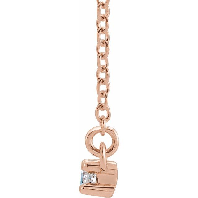 14K Rose Aquamarine & 1/5 CTW Diamond 16" Necklace 2
