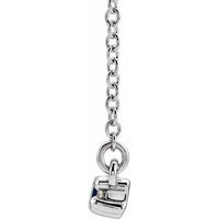 14K White Blue Sapphire & 1/5 CTW Diamond 18" Necklace 2