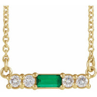 14K Yellow Emerald & 1/5 CTW Diamond 18" Necklace 1