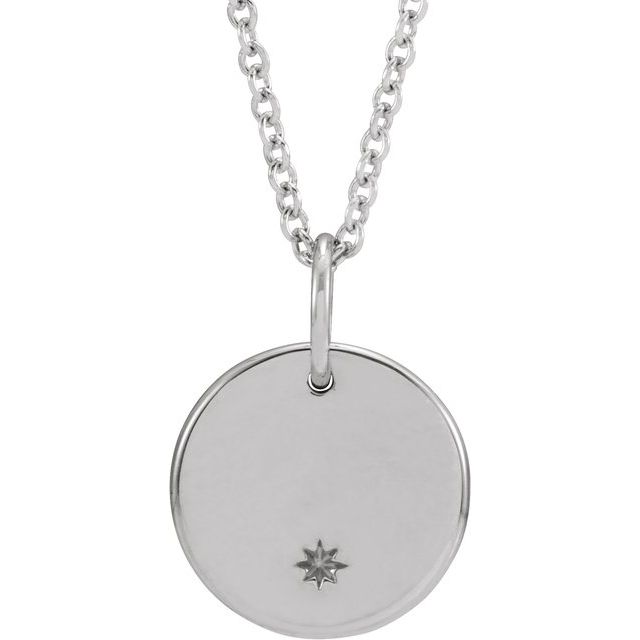 Sterling Silver Round Starburst 16-18" Necklace